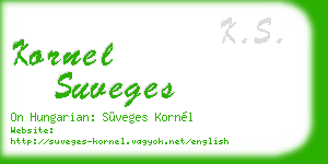 kornel suveges business card