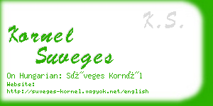 kornel suveges business card